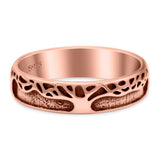 Growing Tree Ring Oxidized Band Solid 925 Sterling Silver Thumb Ring (5mm)