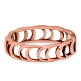 Crescent Moon Oxidized Ring Band Solid 925 Sterling Silver Thumb Ring (5mm)