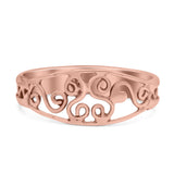Classic Filigree Heart Artisan Trend Bali Oxidized Ring Band Solid 925 Sterling Silver Thumb Ring (7mm)