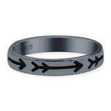 Arrow Ring Oxidized Band Solid 925 Sterling Silver Thumb Ring (3.5mm))