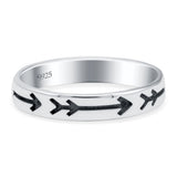 Arrow Ring Oxidized Band Solid 925 Sterling Silver Thumb Ring (3.5mm))