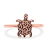 Turtle Ring Oxidized Band Solid 925 Sterling Silver Thumb Ring (12mm)