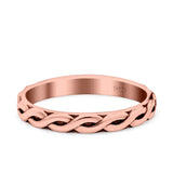 Braid Ring Oxidized Band Solid 925 Sterling Silver Thumb Ring (3mm)