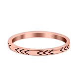 Arrows Ring Oxidized Band Solid 925 Sterling Silver Thumb Ring (2mm)