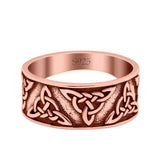 Petite Dainty Celtic Band Oxidized Ring Solid 925 Sterling Silver (7.8mm)