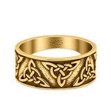 Petite Dainty Celtic Band Oxidized Ring Solid 925 Sterling Silver (7.8mm)
