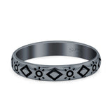 Sun Ring Oxidized Band Solid 925 Sterling Silver Thumb Ring (3mm)