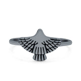 Eagle Ring Oxidized Band Solid 925 Sterling Silver Thumb Ring (10mm)