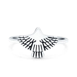 Eagle Ring Oxidized Band Solid 925 Sterling Silver Thumb Ring (10mm)