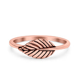 Leaves Ring Oxidized Band Solid 925 Sterling Silver Thumb Ring (6.5mm)