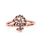 Tree Ring Oxidized Band Solid 925 Sterling Silver Thumb Ring (12mm)