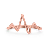 Heartbeat Ring Oxidized Band Solid 925 Sterling Silver Thumb Ring (11mm)