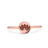 Lotus Band Oxidized Band Solid 925 Sterling Silver Thumb Ring (7mm)