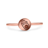 Hamsa Ring Oxidized Band Solid 925 Sterling Silver Thumb Ring (7mm)