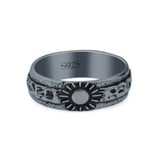 Classic Sun Trending Oxidized Band Thumb Ring (5.8mm)