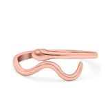 Snake Ring Oxidized Band Solid 925 Sterling Silver Thumb Ring (7mm)