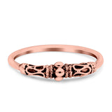 Bali Style Ring Oxidized Band Solid 925 Sterling Silver Thumb Ring (4mm)