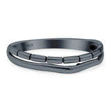 Double Band Oxidized Ring Solid 925 Sterling Silver Thumb Ring (4mm)
