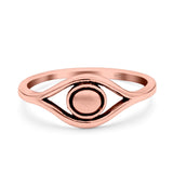 Eye Ring Oxidized Band Solid 925 Sterling Silver Thumb Ring (7mm)