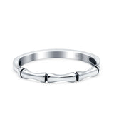 Bamboo Ring Oxidized Band Solid 925 Sterling Silver Thumb Ring (2.5mm)