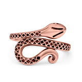 Snake Ring Oxidized Band Solid 925 Sterling Silver Thumb Ring (18mm)