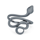 Snake Ring Oxidized Band Solid 925 Sterling Silver Thumb Ring (23mm)