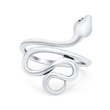 Snake Ring Oxidized Band Solid 925 Sterling Silver Thumb Ring (23mm)