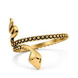 Snake Ring Oxidized Band Solid 925 Sterling Silver Thumb Ring (21mm)
