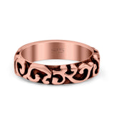 Silver Ring Oxidized Band Solid 925 Sterling Silver Thumb Ring (5.5mm)