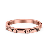Oxidized Sunset Band Ring Solid 925 Sterling Silver Thumb Ring (2.5mm)