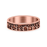 Tree Ring Oxidized Band Solid 925 Sterling Silver Thumb Ring (5mm)