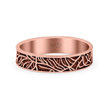 Tree Branches Ring Oxidized Band Solid 925 Sterling Silver Thumb Ring (4.5mm)