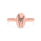 Rock & Roll Ring Oxidized Band Solid 925 Sterling Silver Thumb Ring (9.5mm)