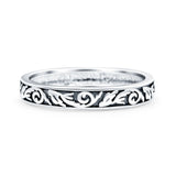 Braided Ring Oxidized Band Solid 925 Sterling Silver Thumb Ring (3mm)