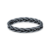 Braided Dainty Criss Cross Celtic Trending Oxidized Ring Band Solid 925 Sterling Silver Thumb Ring (2.7mm)