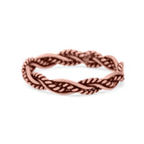 Iconic Braided Double Twisted Rope Engraved Fascinating Oxidized Ring Band Solid 925 Sterling Silver Thumb Ring (3.5mm)