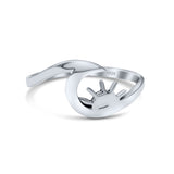 Sun Sunrise Sunset With Beautiful Shining Sea Wave Band Thumb Ring