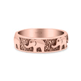 Elephant Filigree Animal Spinner Stylish Oxidized Band Thumb Ring (5.6mm)