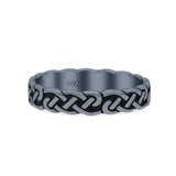 Antiquated Eternity Celtic Endless Knot Oxidized Circle Cultural Band Solid 925 Sterling Silver Thumb Ring (3.9mm)