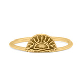 Dainty Tiny Semicircle Sunset Scenery Carved Oxidized Finish Statement Thumb Ring Solid 925 Sterling Silver Band (5.7mm)