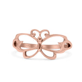 Cutout Butterfly ring Rose tone