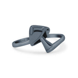 Unique Mushroom Style Artisan Stylish Oxidized Ring Band Thumb Ring (11.8mm)