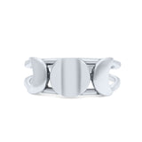 Beautiful Two Moon Phases Crescent To Full Moon Dainty Celestial Band Thumb Ring (8mm)