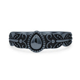 Iconic Butterfly Artisan Design Trending Pear Shape Oxidized Ring Band Thumb Ring (6.7mm)