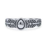 Iconic Butterfly Artisan Design Trending Pear Shape Oxidized Ring Band Thumb Ring (6.7mm)