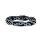 Perfect Braided Design Trinity Weave Knot Oxidized Band Thumb Ring (3.2mm)