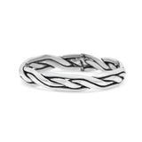 Perfect Braided Design Trinity Weave Knot Oxidized Band Thumb Ring (3.2mm)