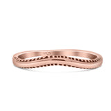 Curved Shape Half Eternity Dainty Oxidized Band Thumb Ring (2mm)