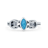 Celtic Knot Weave Petite Dainty Marquise Promise Ring Band Oxidized Braided 925 Sterling Silver (8mm)