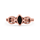 Celtic Knot Weave Petite Dainty Marquise Promise Ring Band Oxidized Braided 925 Sterling Silver (8mm)